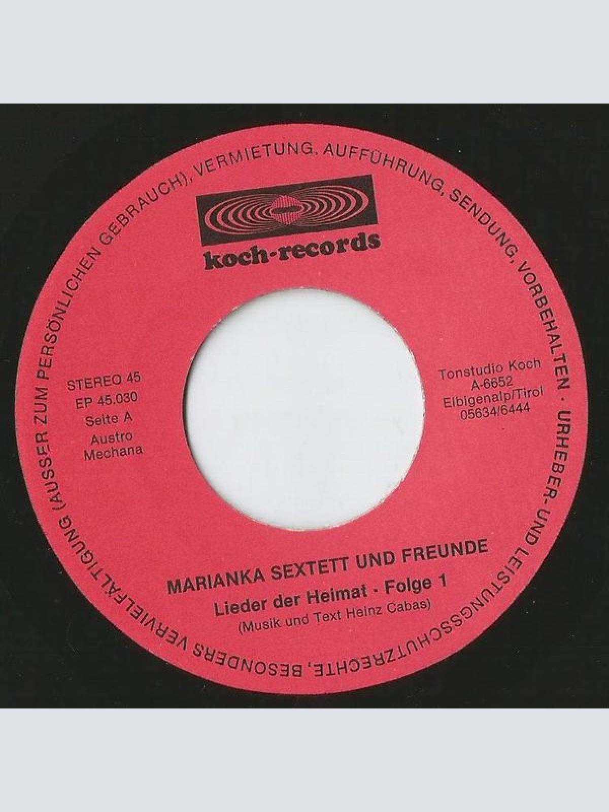 Vinyl / Marianka Sextett - Lieder Der Heimat