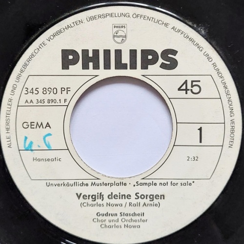 Vinyl / Gudrun Stascheit - Vergiss Deine Sorgen / Nur Ein Traum
