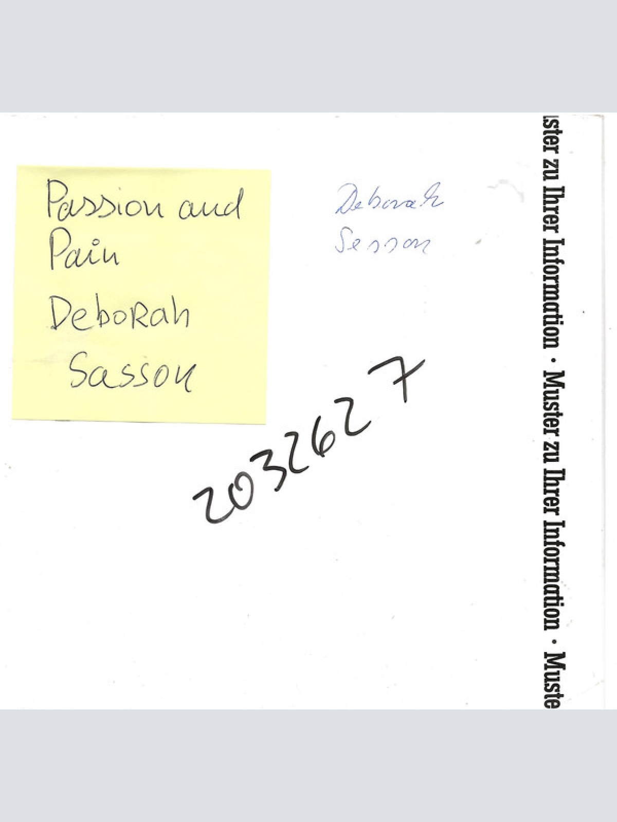 Vinyl / Deborah Sasson - Passion And Pain