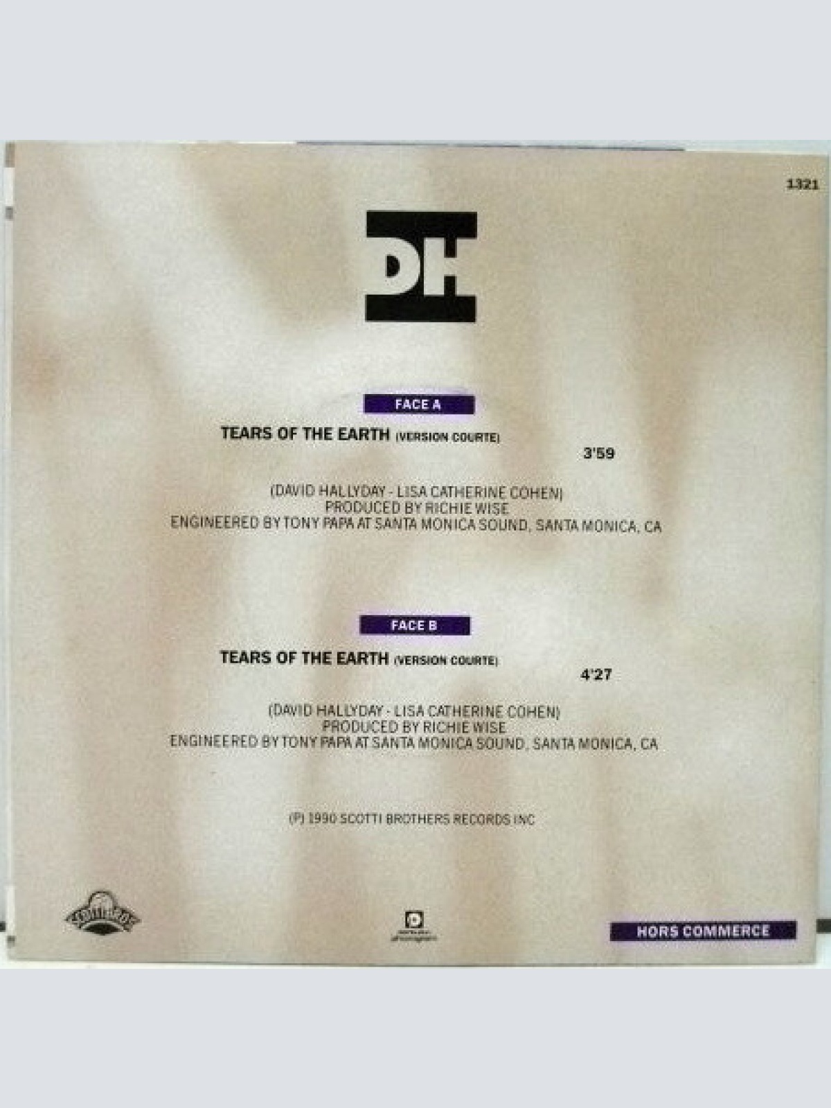 Vinyl / David Hallyday - Tears Of The Earth