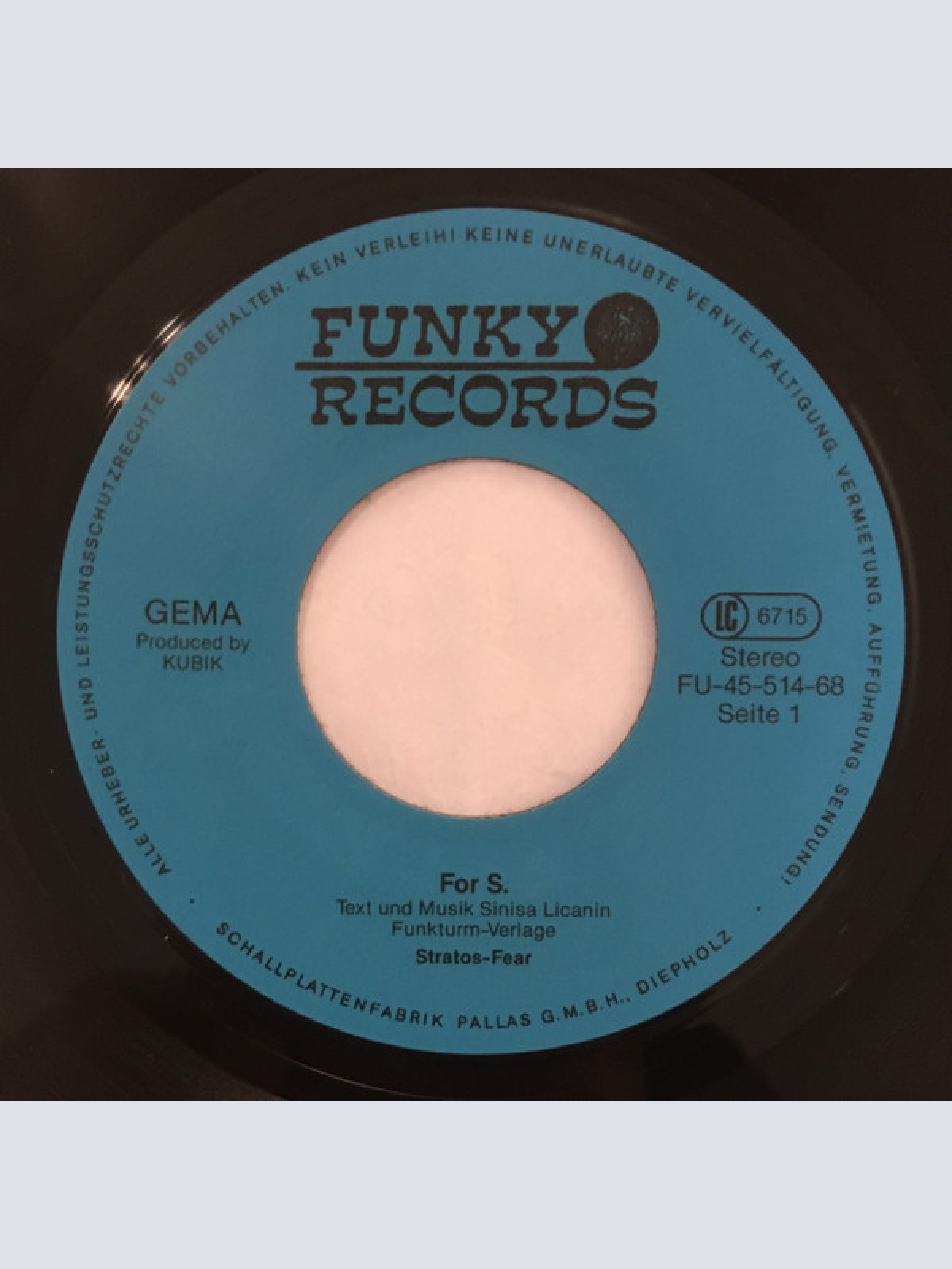 Vinyl / Stratos-Fear - For S.