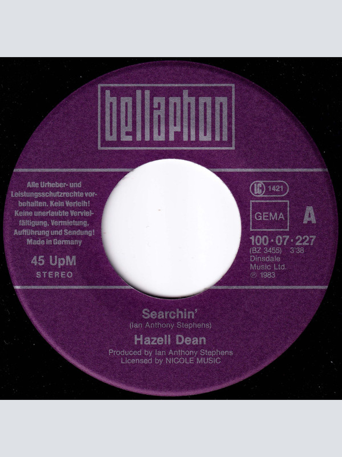 Vinyl / Hazell Dean - Searchin'