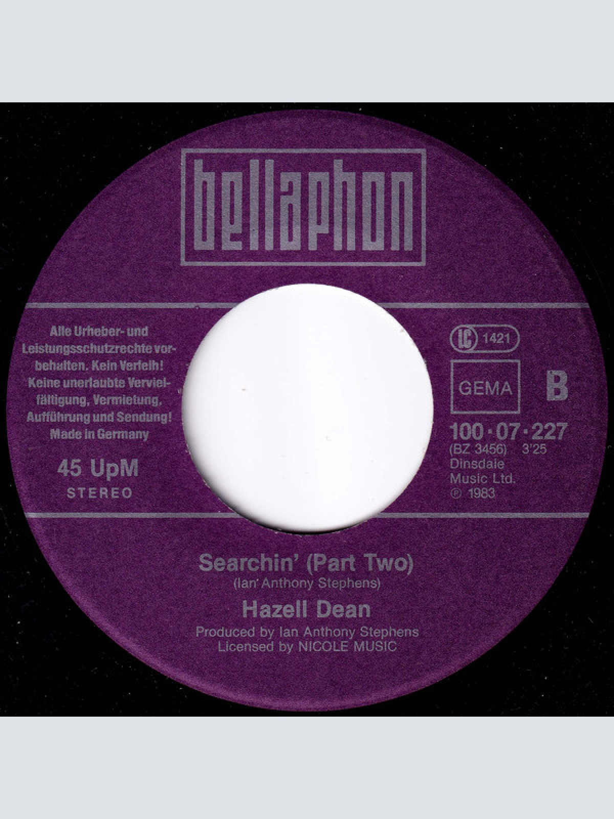 Vinyl / Hazell Dean - Searchin'