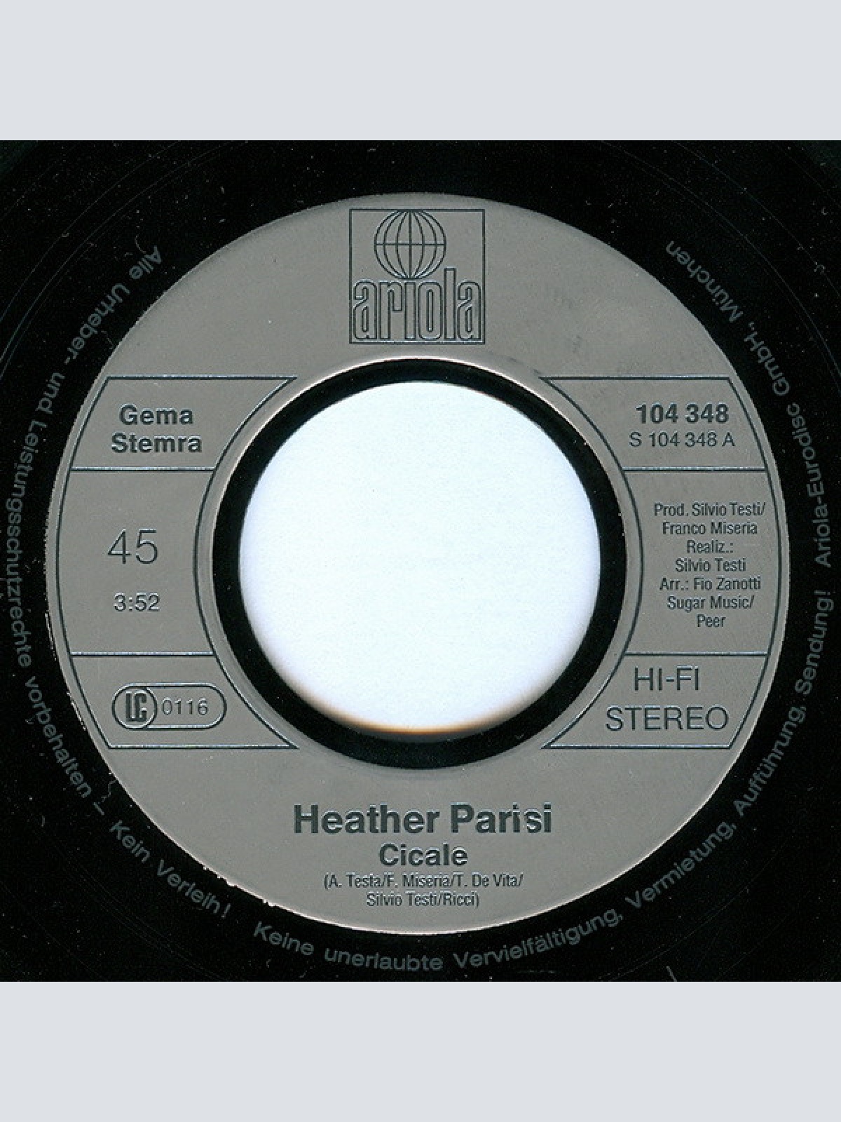 Vinyl / Heather Parisi - Cicale
