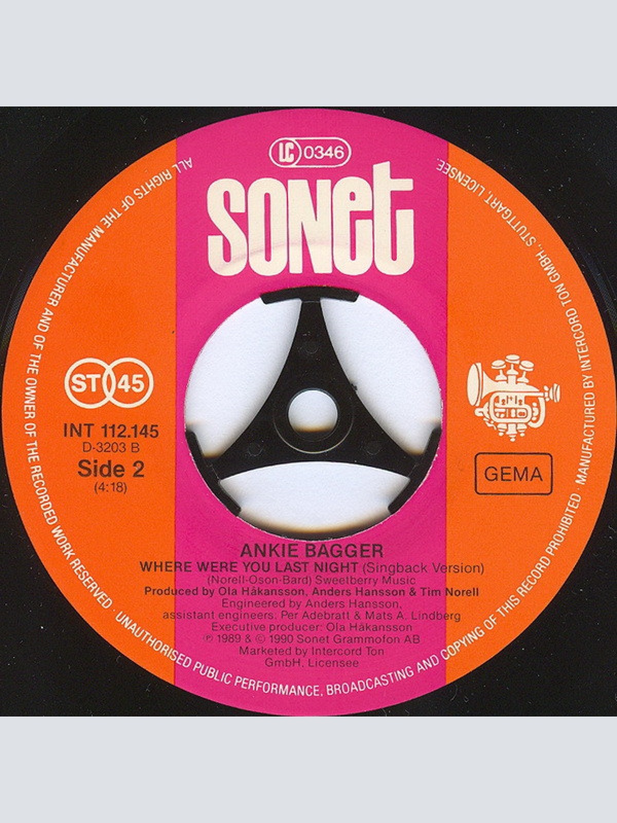 Vinyl / Ankie Bagger - Where Were You Last Night