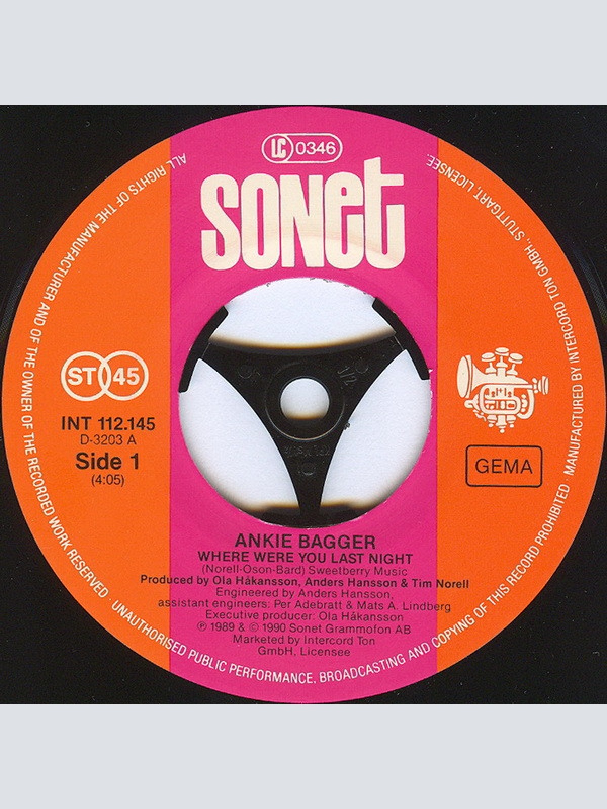 Vinyl / Ankie Bagger - Where Were You Last Night