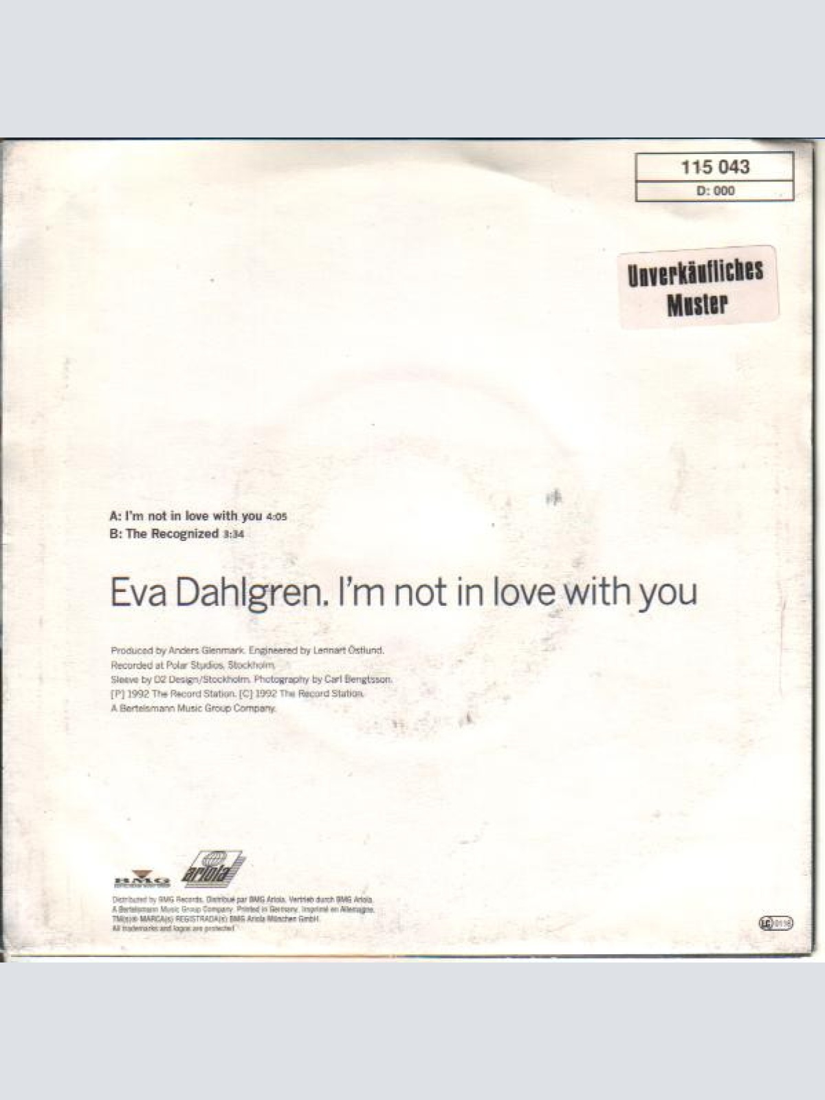 Vinyl / Eva Dahlgren - I'm Not In Love With You