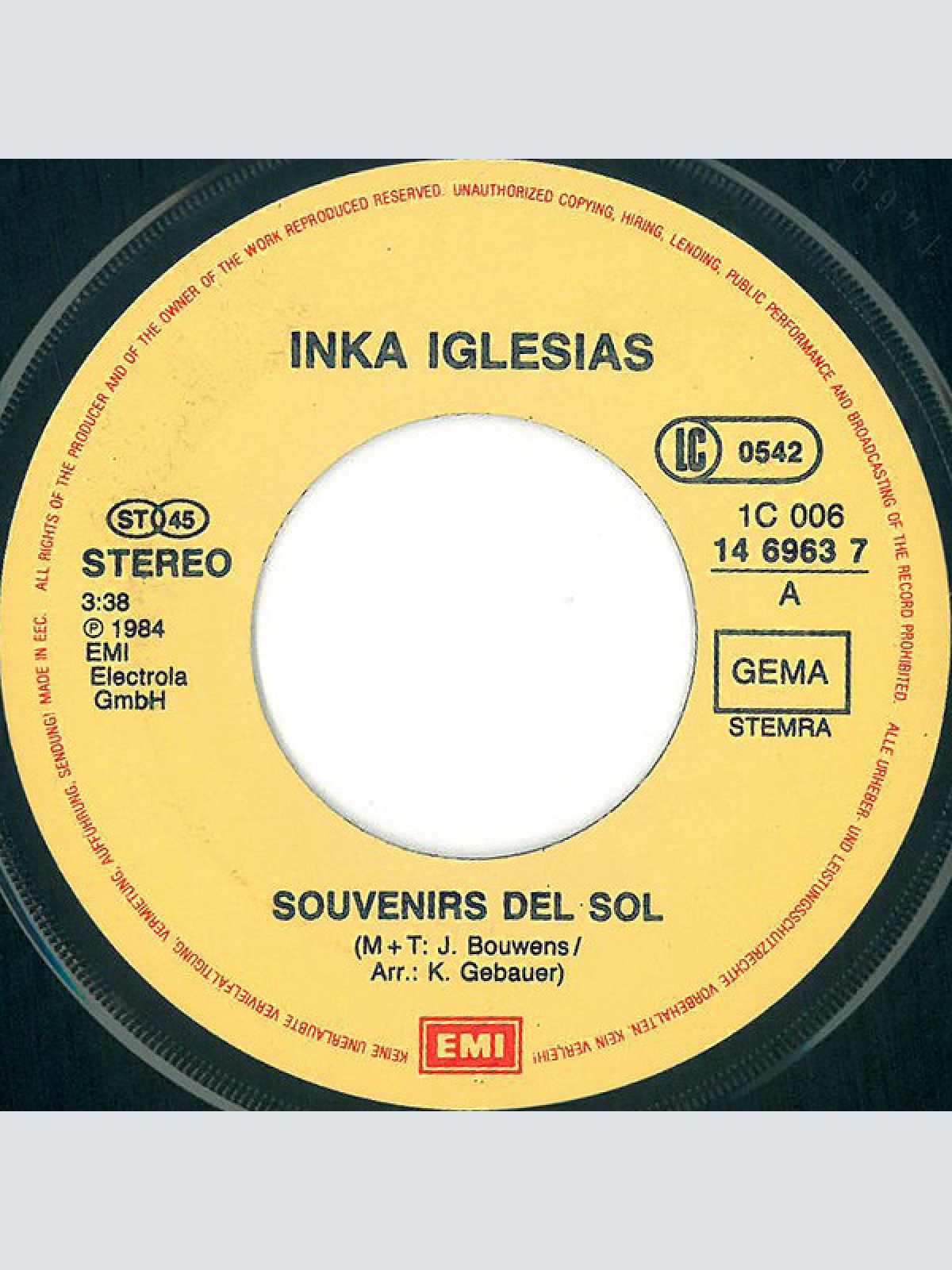 Vinyl / Inka Iglesias - Souvenirs Del Sol