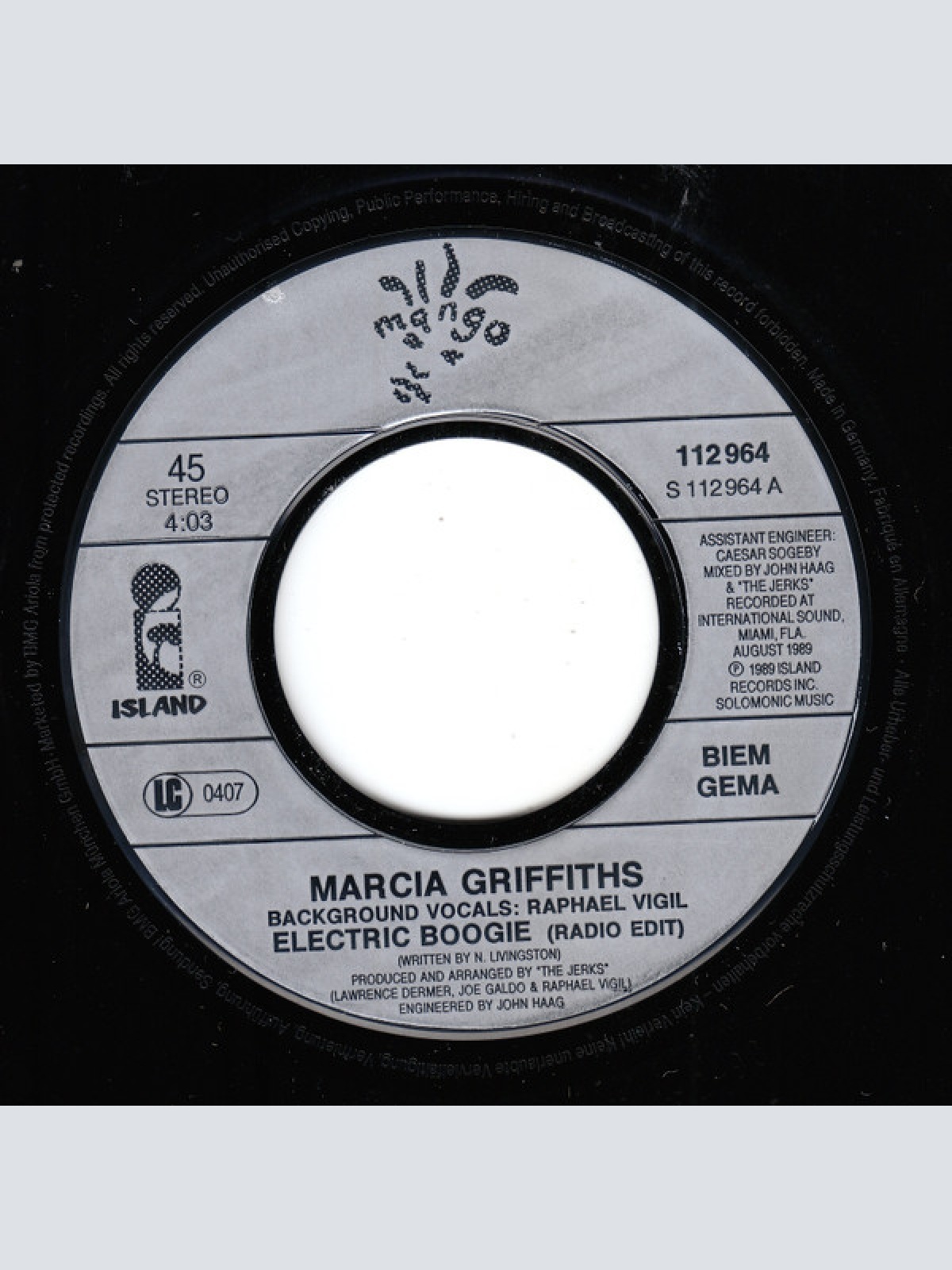 Vinyl / Marcia Griffiths - Electric Boogie (Radio Mix)