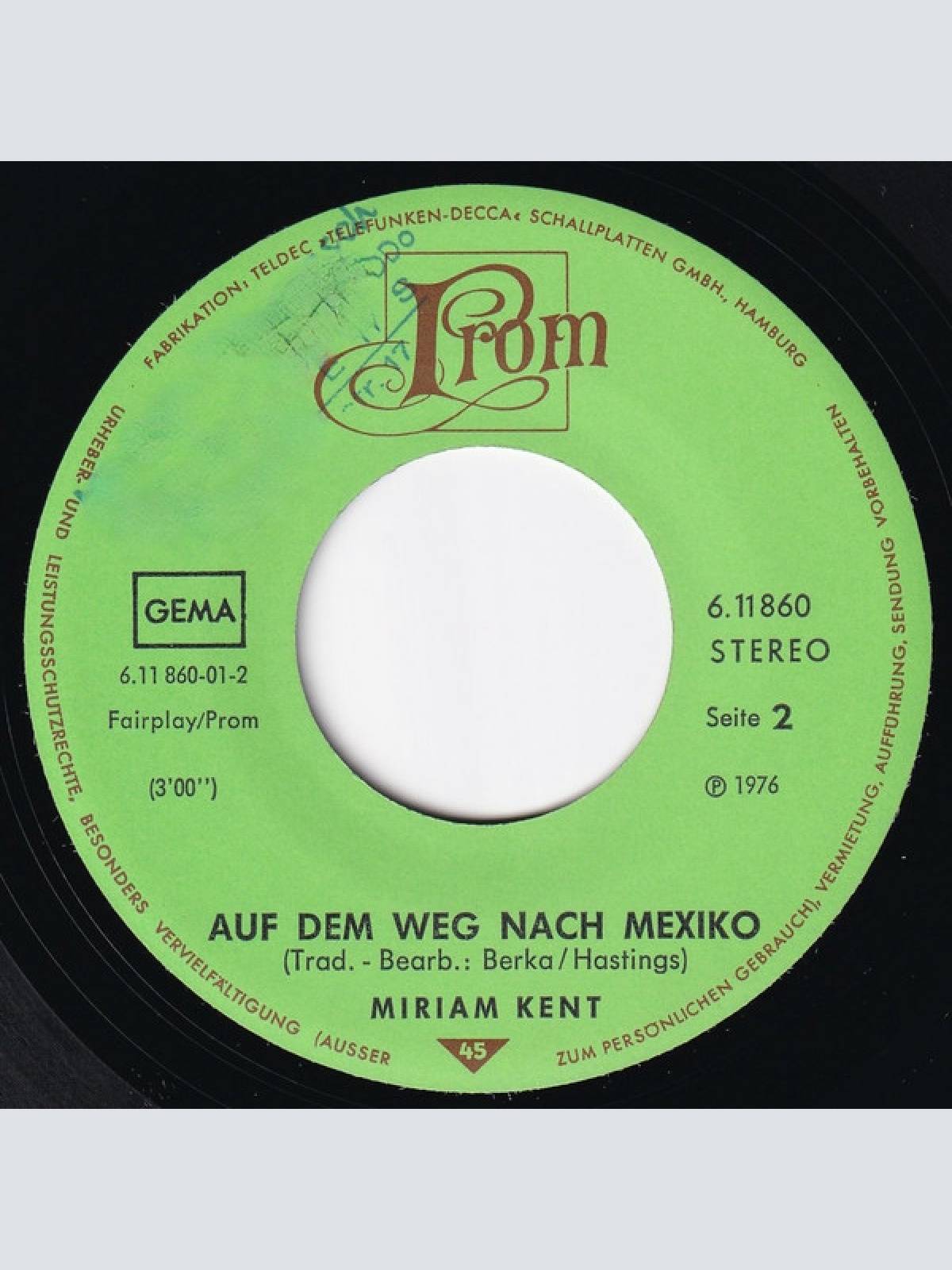 Vinyl / Miriam Kent - Du Bist Wie Ein Papagei