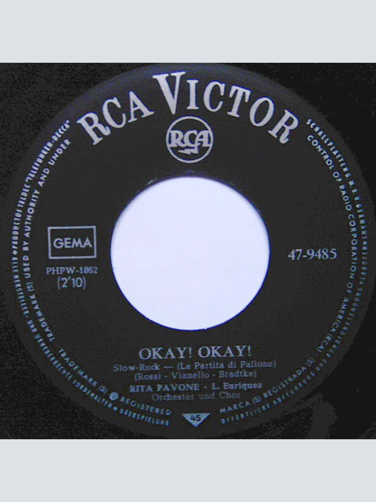 Vinyl / Rita Pavone - Wenn Ich Ein Junge Wär' / Okay! Okay!