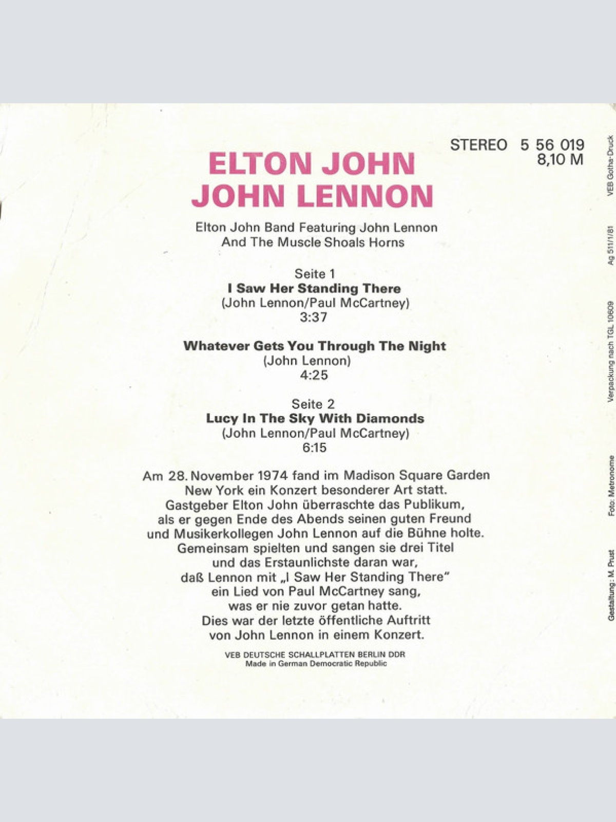 Vinyl / Elton John, John Lennon - Elton John / John Lennon