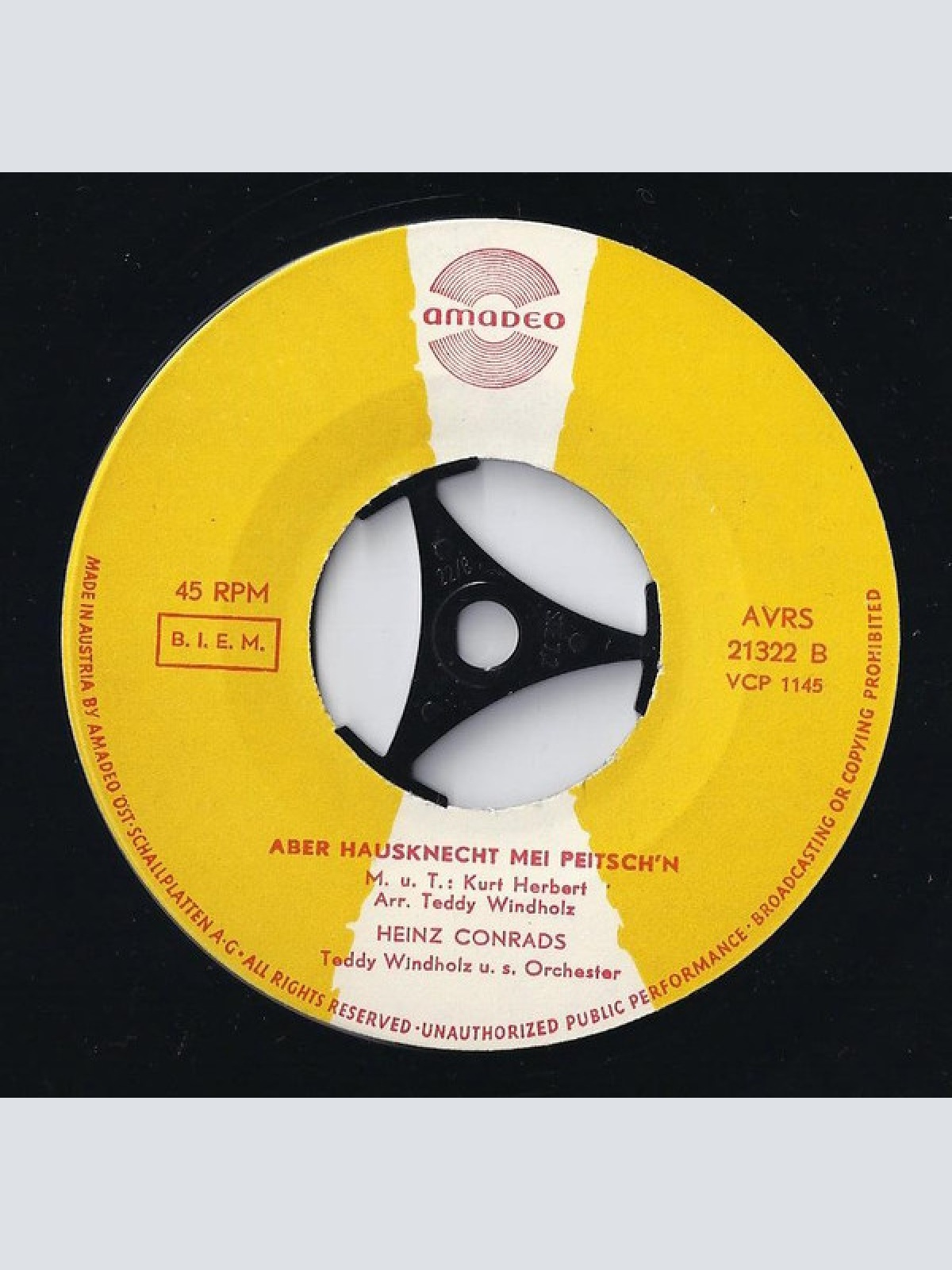 Vinyl / Heinz Conrads - Stellt's Meine Ross' I'n Stall / Aber Hausknecht, Mei Peitsch'n