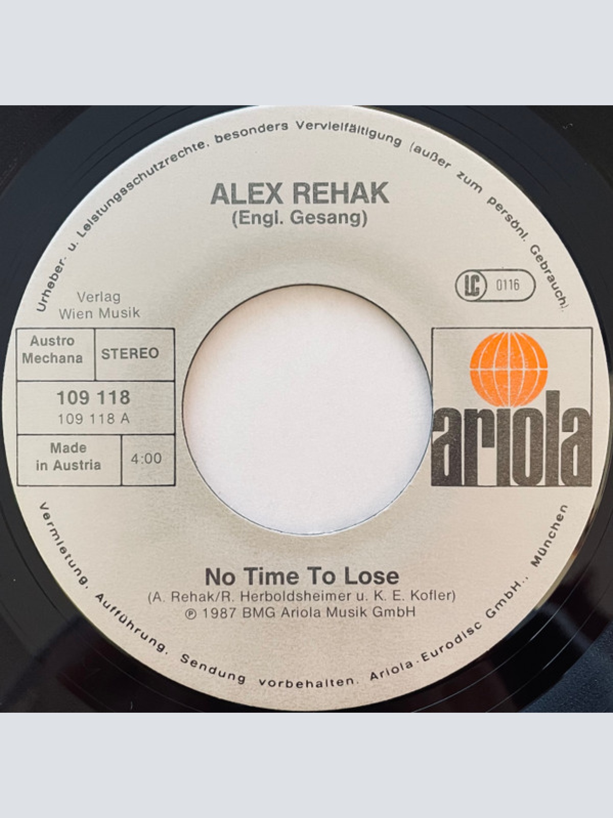 Vinyl / Alex Rehak - No Time To Lose