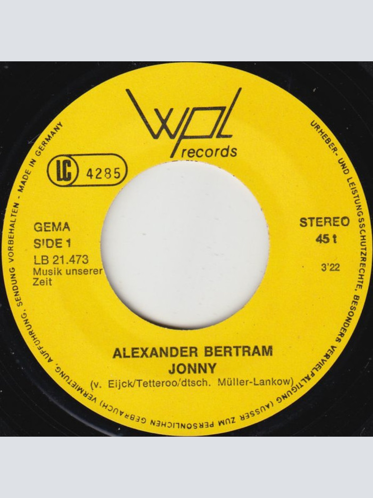Vinyl / Alexander Bertram - Johnny
