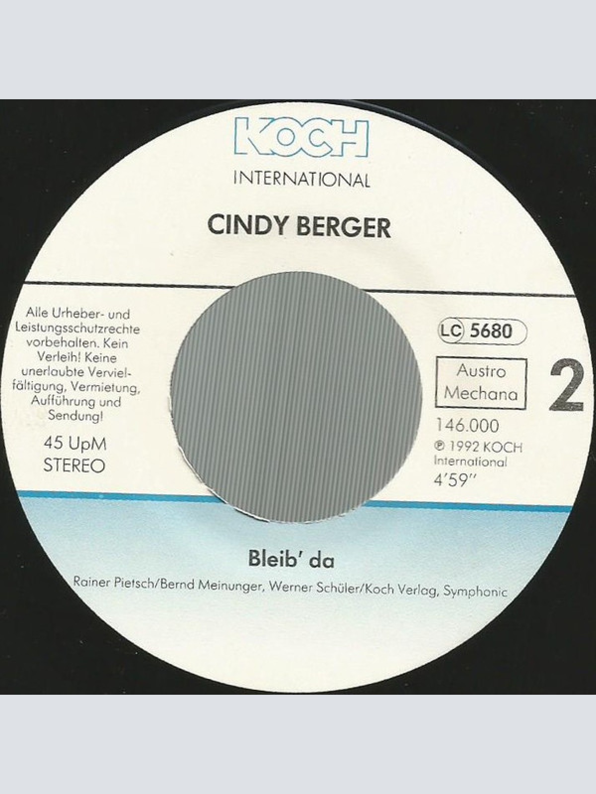 Vinyl / Cindy Berger - Herz Unter Strom