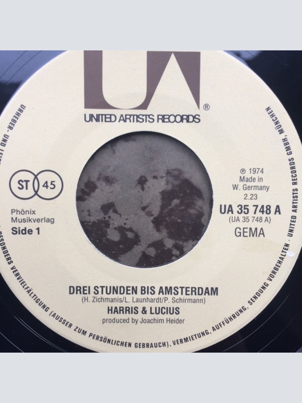 Vinyl / Harris & Lucius - Der Tag Mit Dir / Drei Stunden Bis Amsterdam