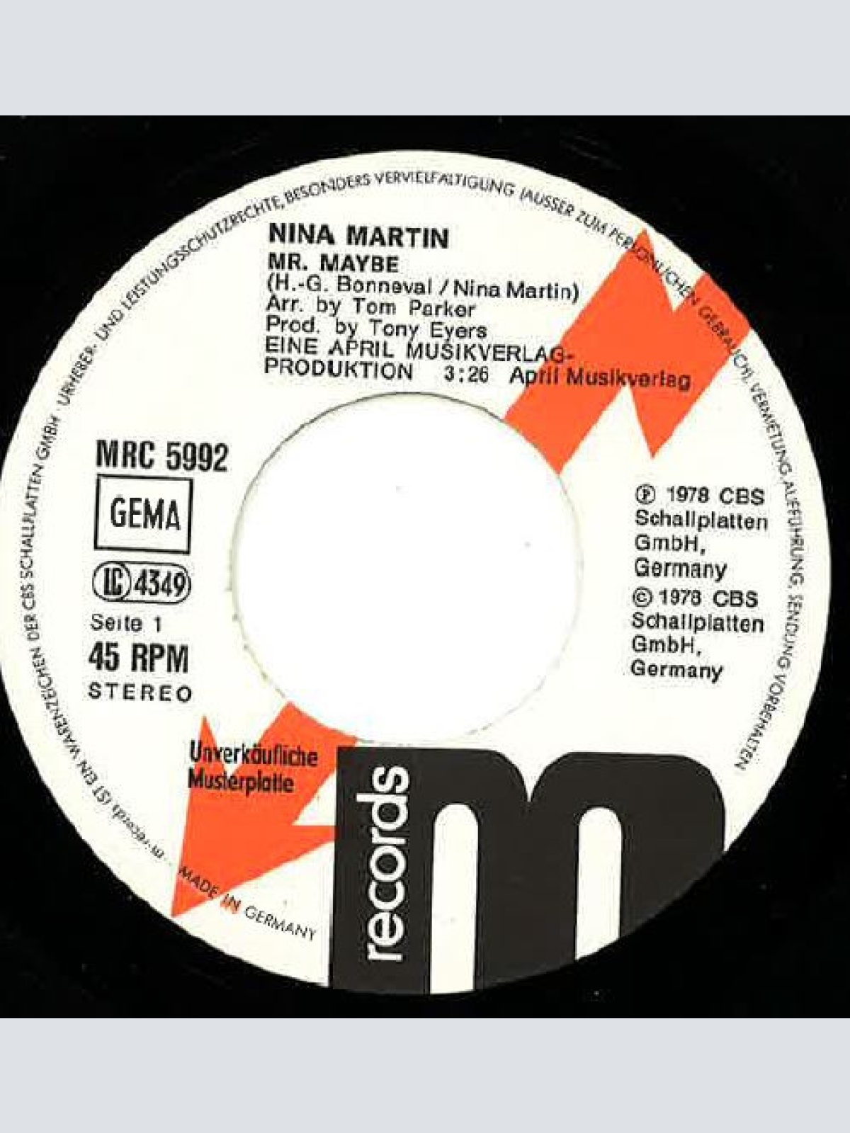 Vinyl / Nina Martin - Mr. Maybe