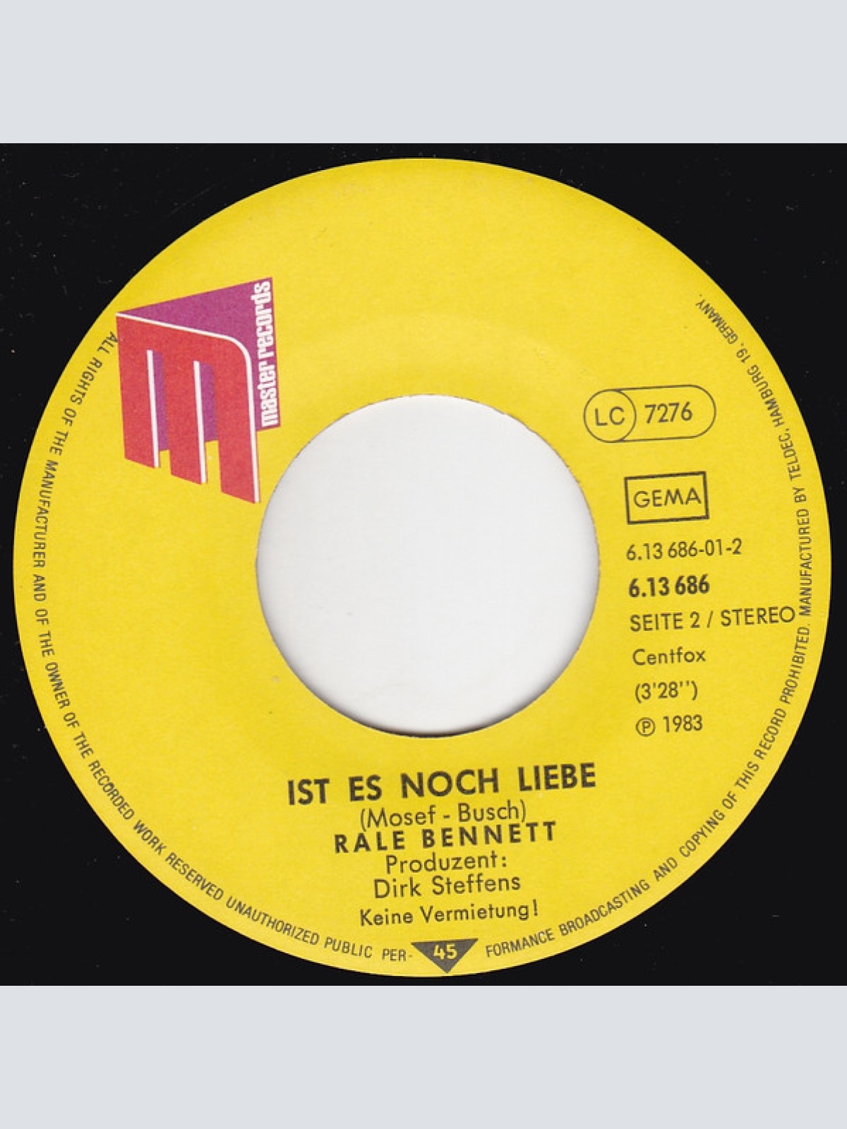 Vinyl / Rale Bennett - Fürchte Dich Nicht