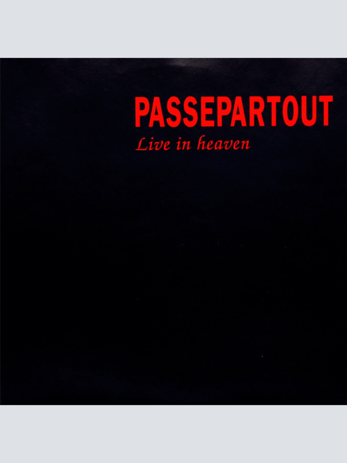Vinyl / Passepartout - Hang On