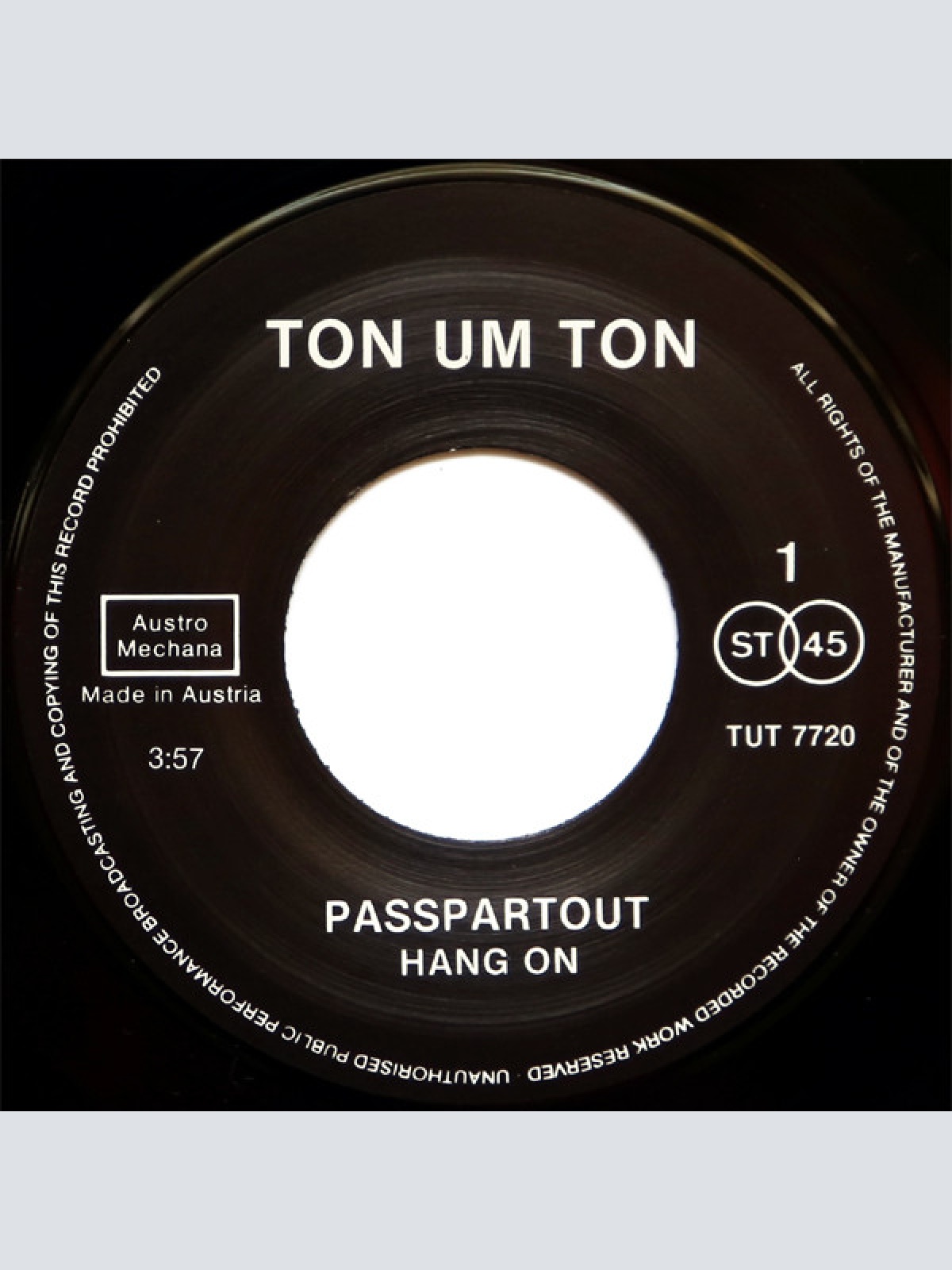 Vinyl / Passepartout - Hang On