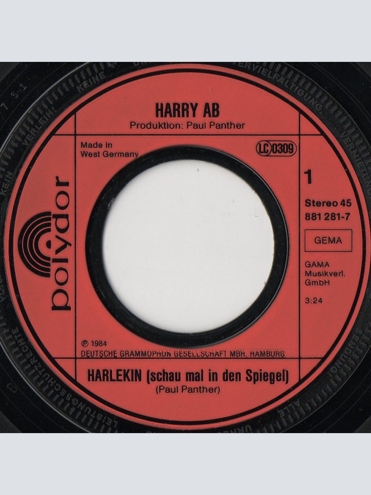 Vinyl / Harry Ab - Harlekin (Schau Mal In Den Spiegel)