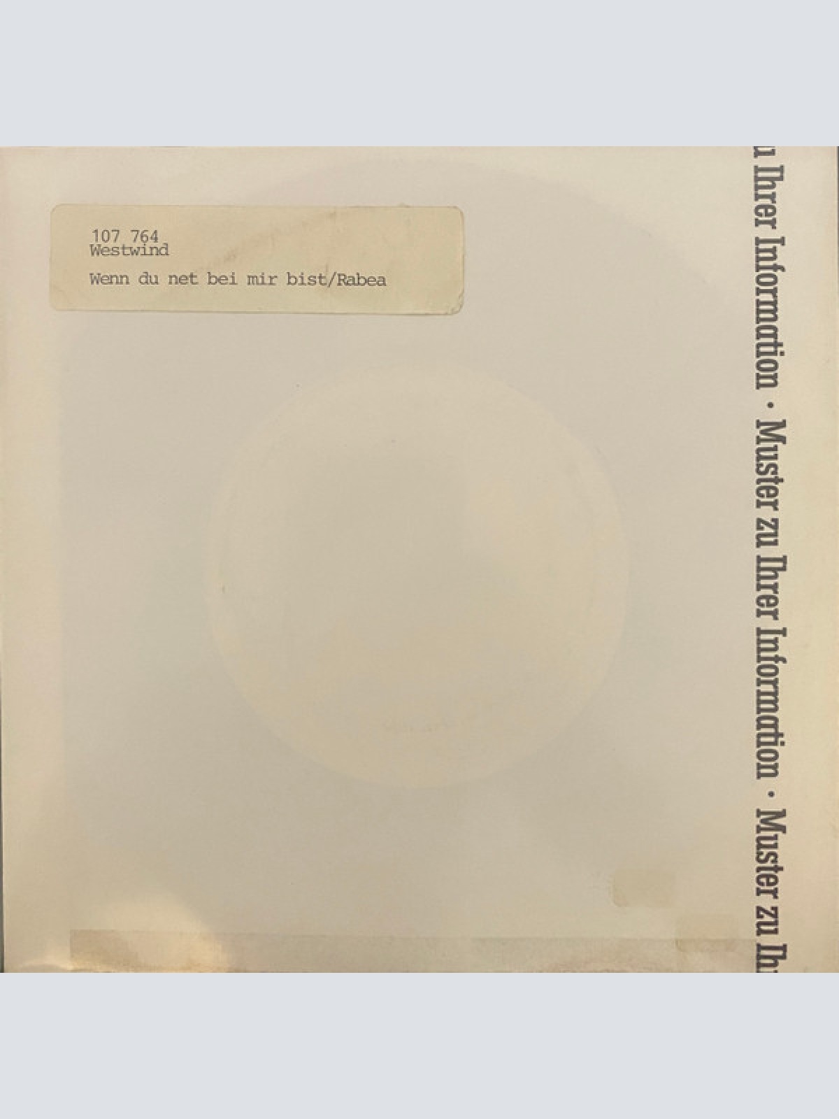 Vinyl / Westwind (7) - Wenn Du Net Bei Mir Bist