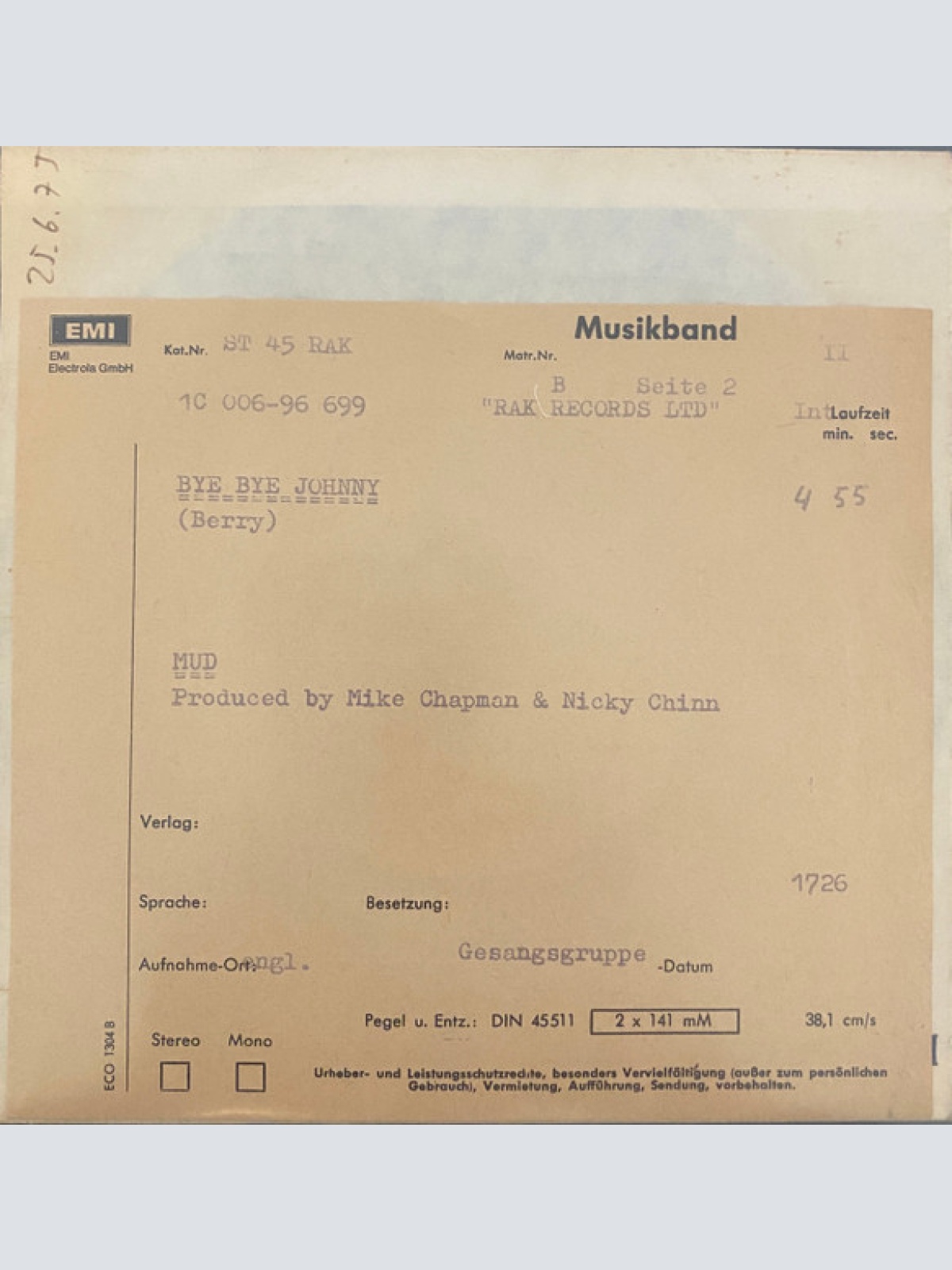 Vinyl / Mud - Moonshine Sally