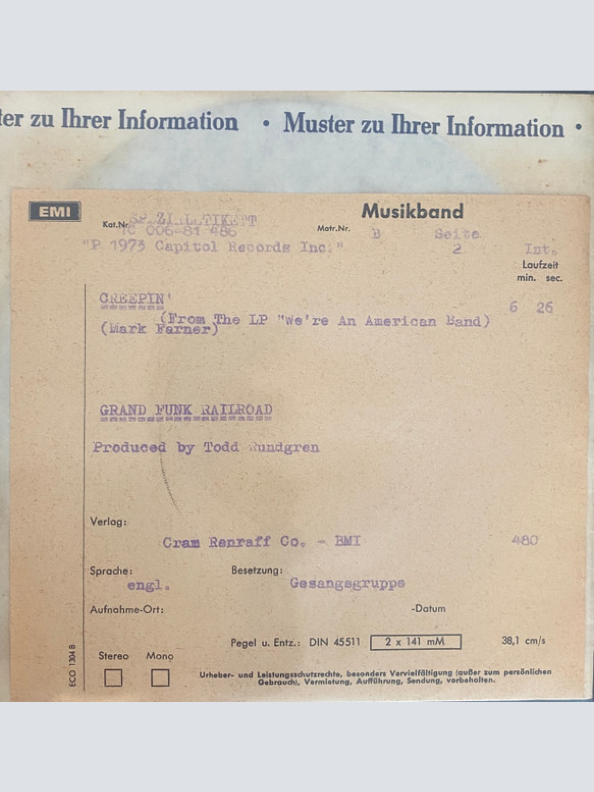 Vinyl / Grand Funk Railroad - We're An American Band