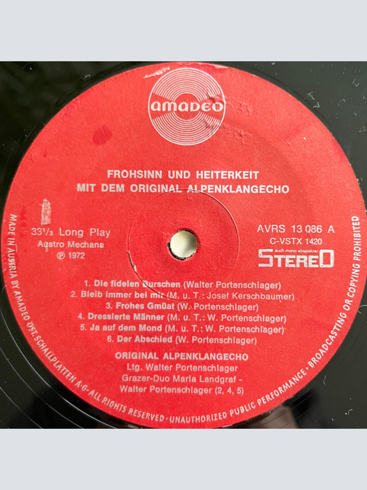 Vinyl / Original Alpenklangecho - Frohsinn Und Heiterkeit