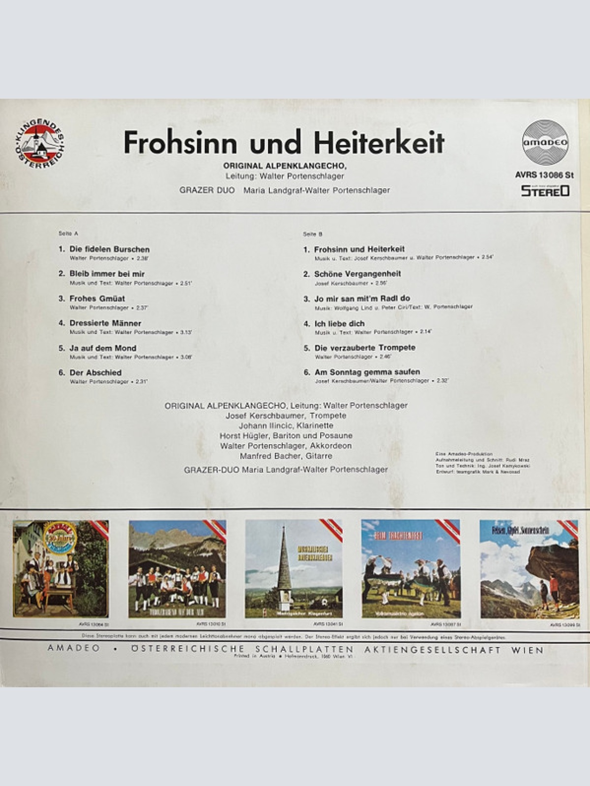 Vinyl / Original Alpenklangecho - Frohsinn Und Heiterkeit