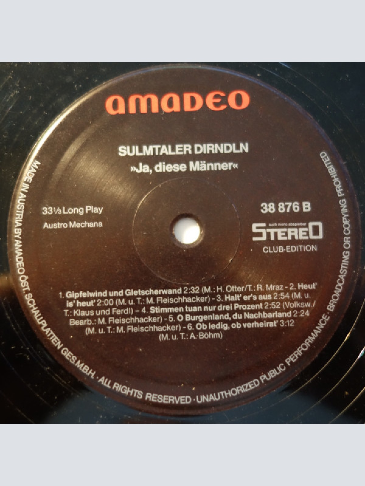 Vinyl / Sulmtaler Dirndln - Ja, Diese Männer