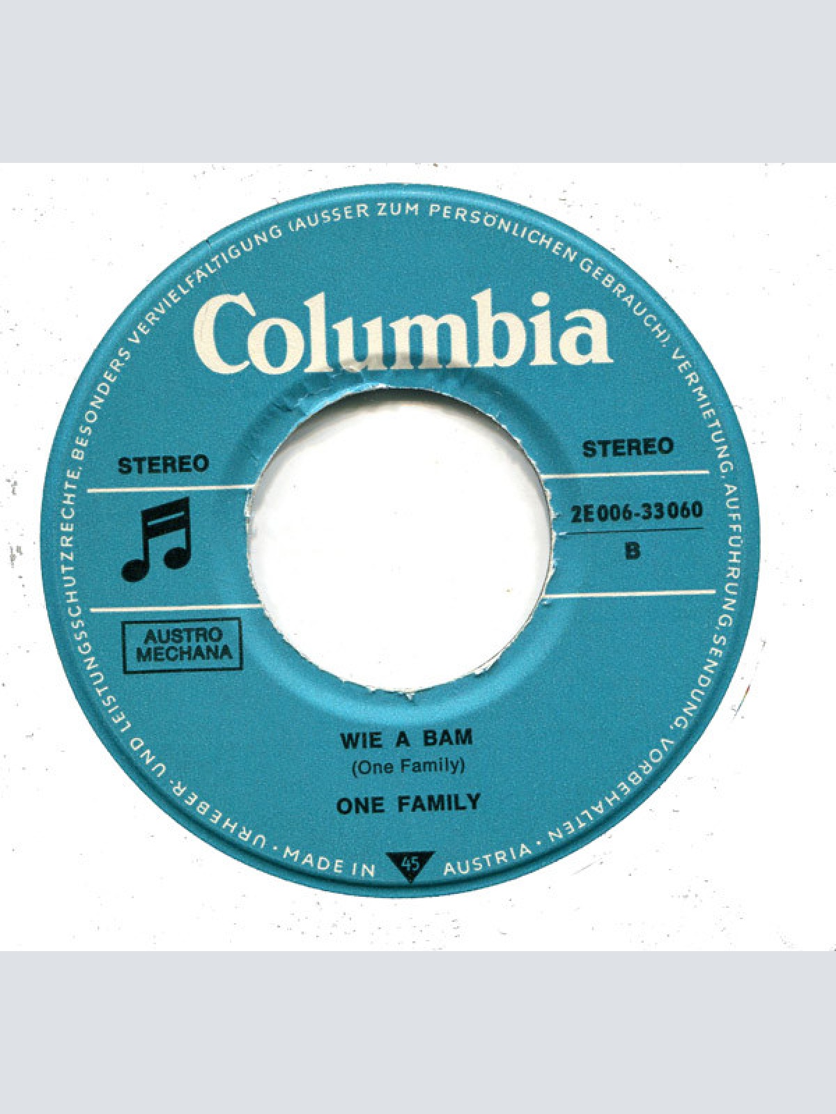 Vinyl / One Family (2) - Jung Sein Is Ka Leichte Hack'n / Wie A Bam