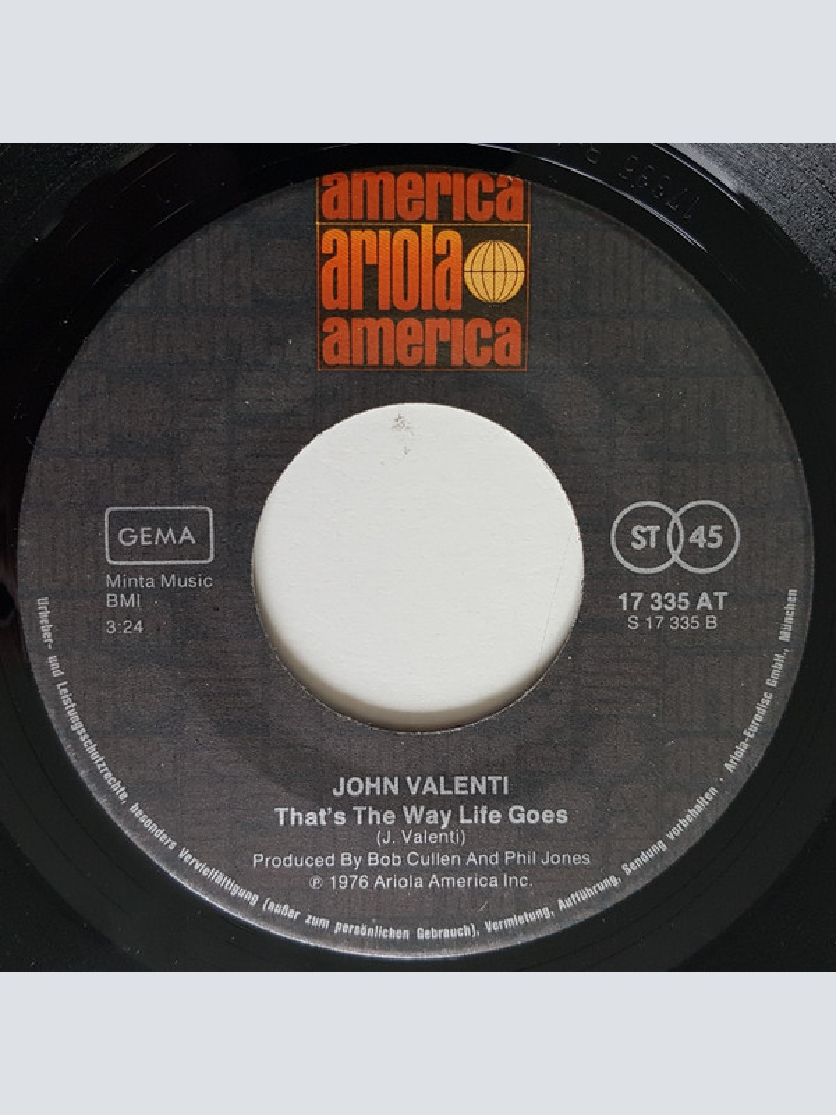 Vinyl / John Valenti - Anything You Want / That's The Way Life Goes