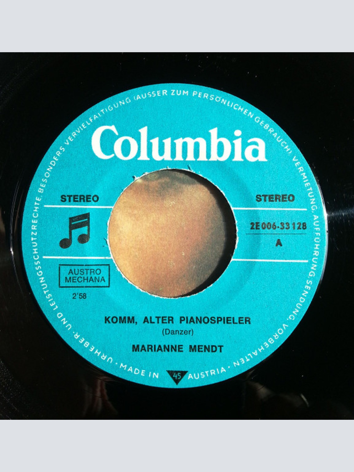 Vinyl / Marianne Mendt - Komm, Alter Pianospieler / Ein Kater Ist Kein Hund