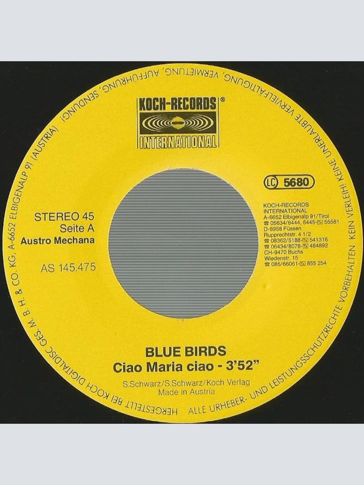 Vinyl / Blue Birds (2) - Ciao Maria Ciao