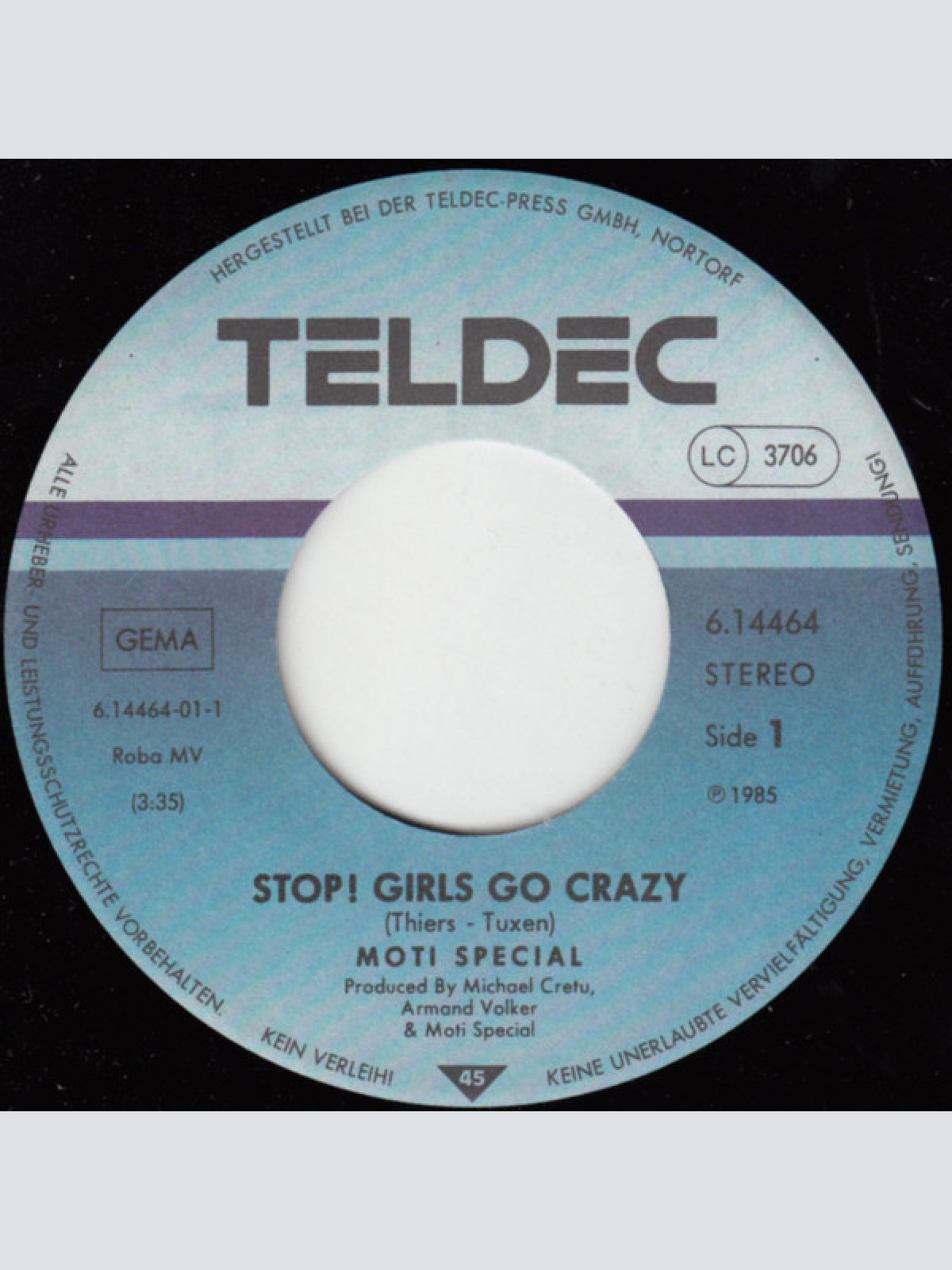 Vinyl / Moti Special - Stop! Girls Go Crazy