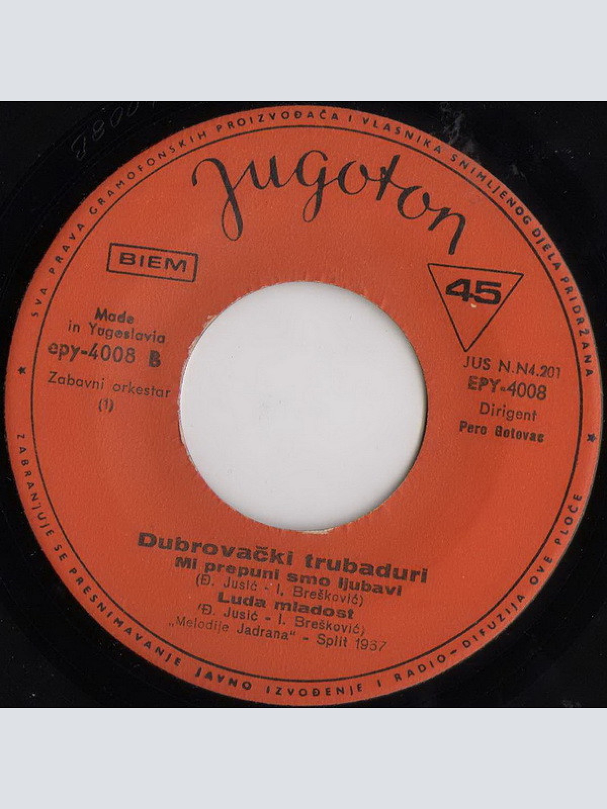 Vinyl / Dubrovački Trubaduri - Jedan Dan