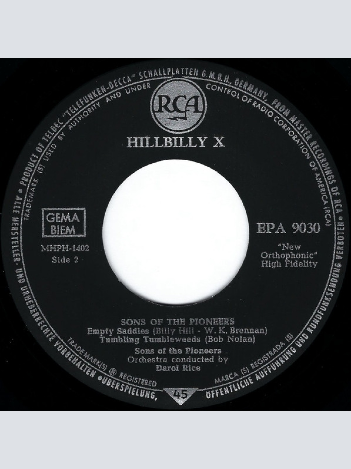 Vinyl / Sons of the Pioneers* - Cool Water