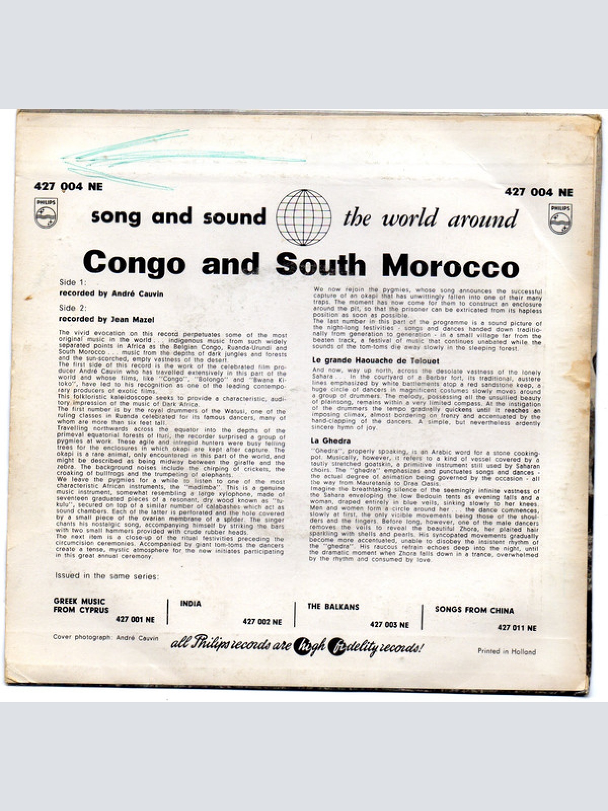 Vinyl / Various - Congo And South-Morocco