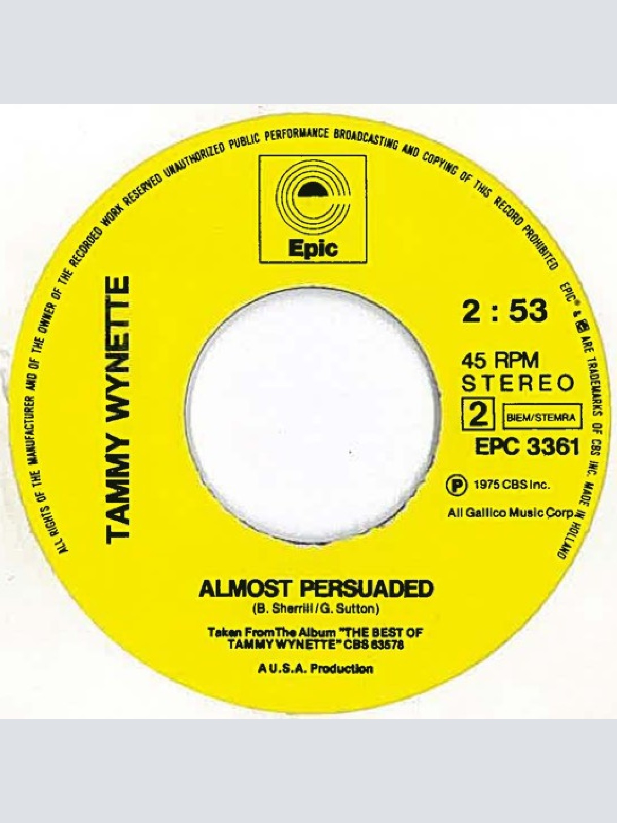 Vinyl / Tammy Wynette - D.I.V.O.R.C.E