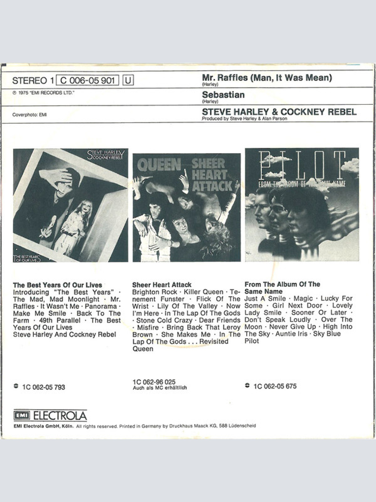 Vinyl / Steve Harley & Cockney Rebel - Mr. Raffles / Sebastian