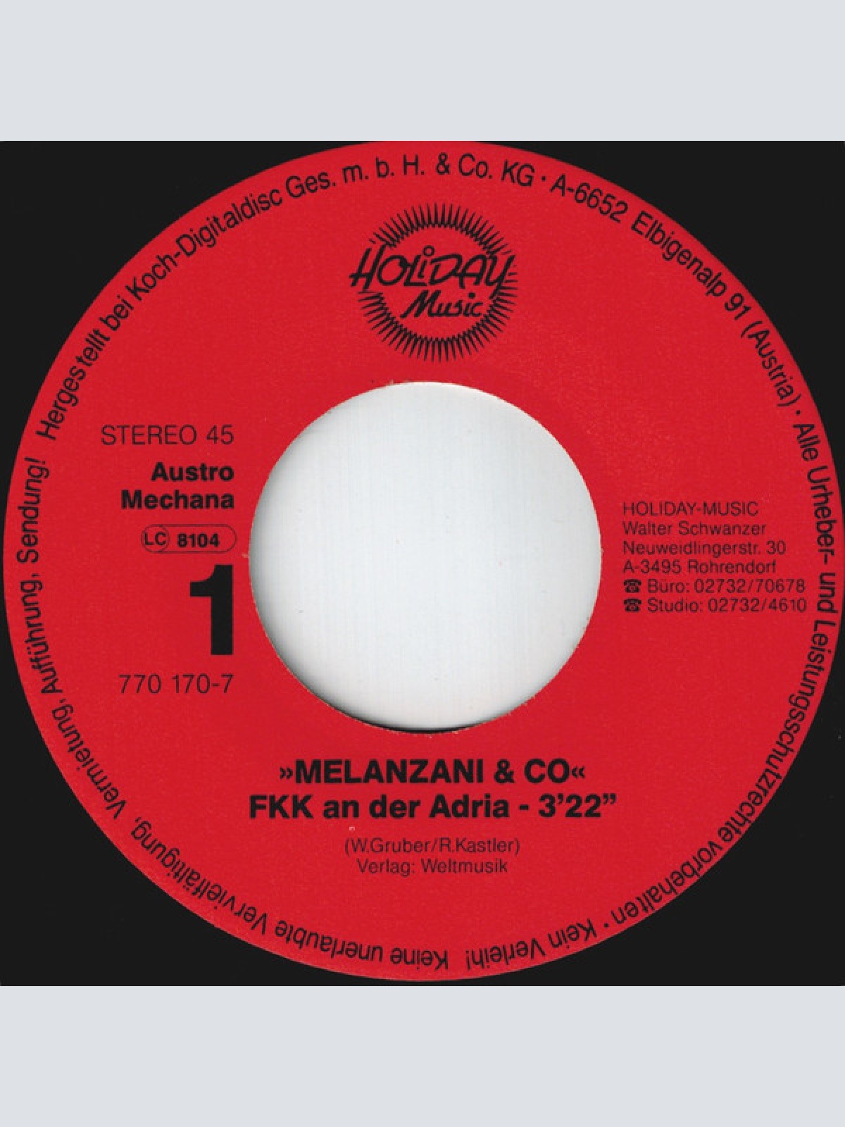 Vinyl / Melanzani & Co. - FKK An Der Adria