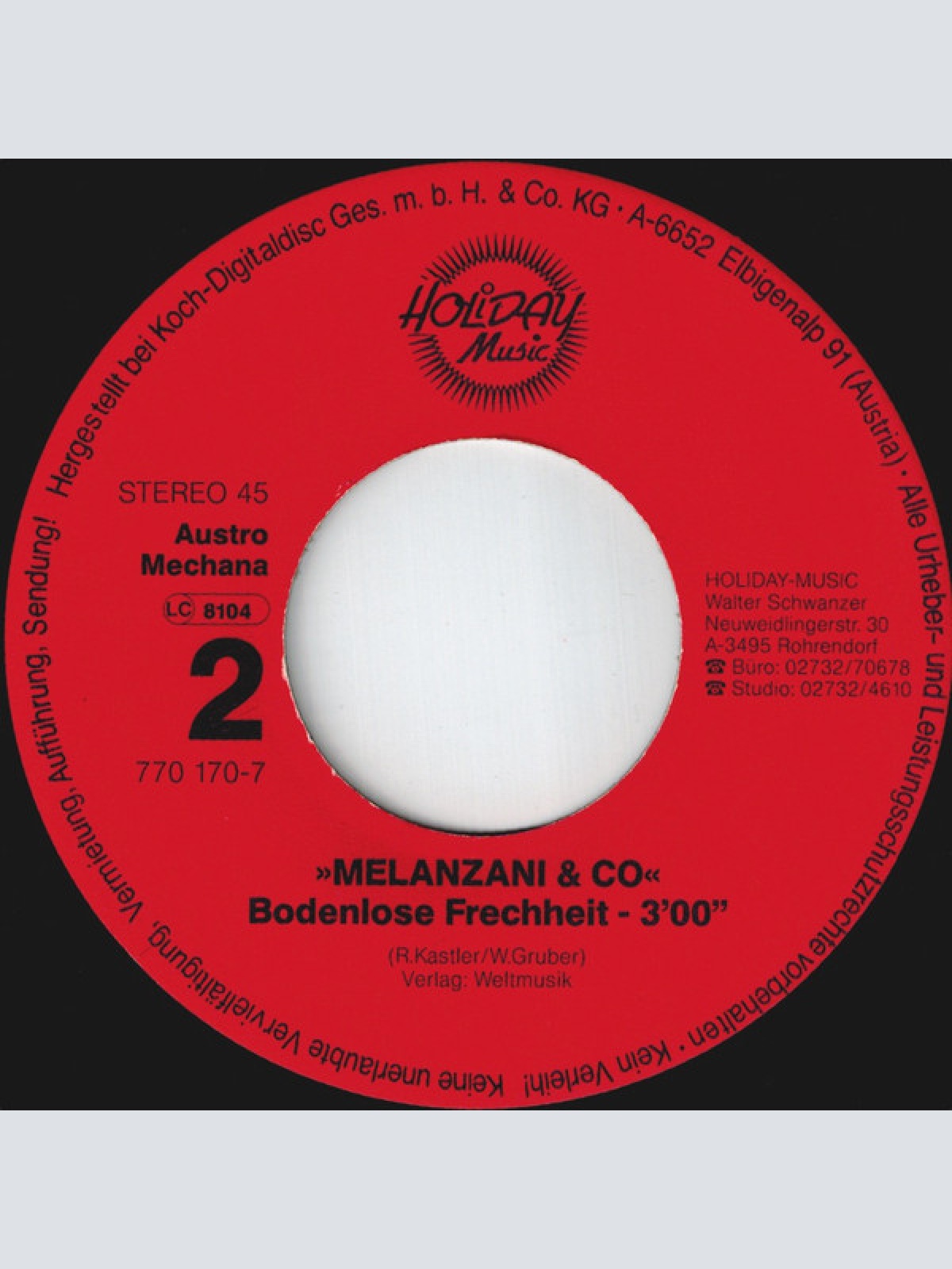 Vinyl / Melanzani & Co. - FKK An Der Adria