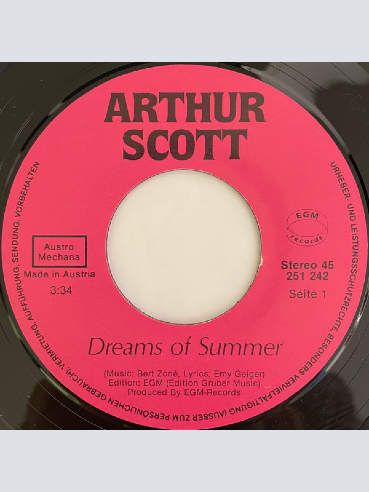 Vinyl / Arthur Scott (4) - Dreams Of Summer /  Easy Trip