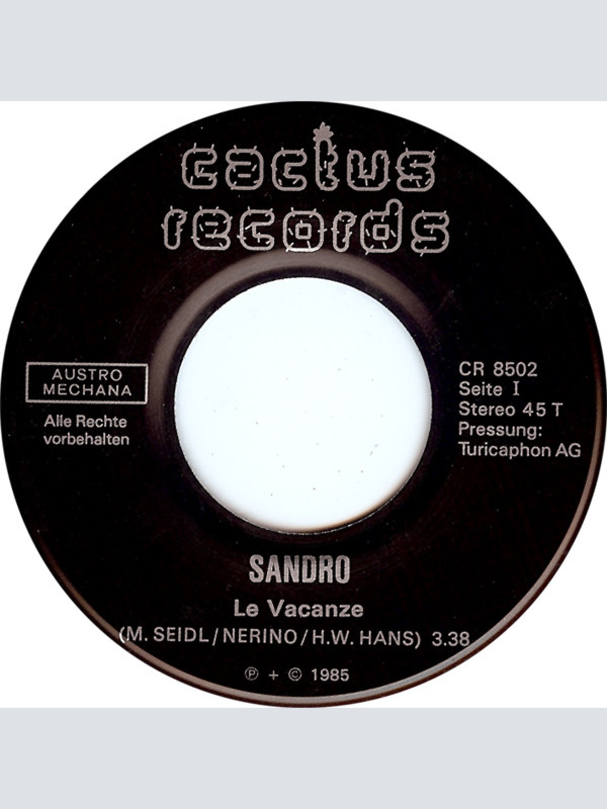 Vinyl / Sandro (16) / Martin Seidl - Le Vacanze / Sonnenbrand