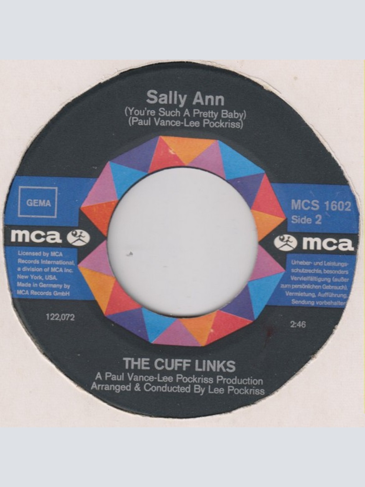 Vinyl / The Cuff Links - When Julie Comes Around / Sally Ann