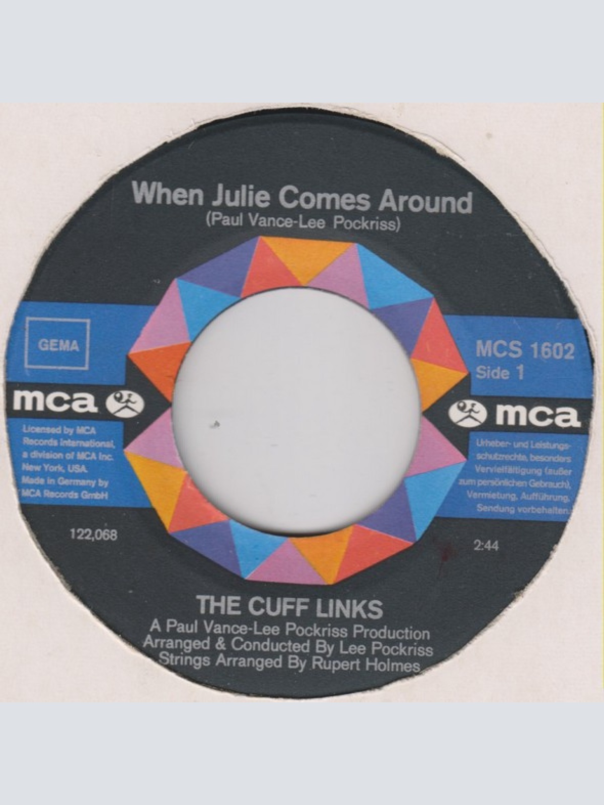 Vinyl / The Cuff Links - When Julie Comes Around / Sally Ann