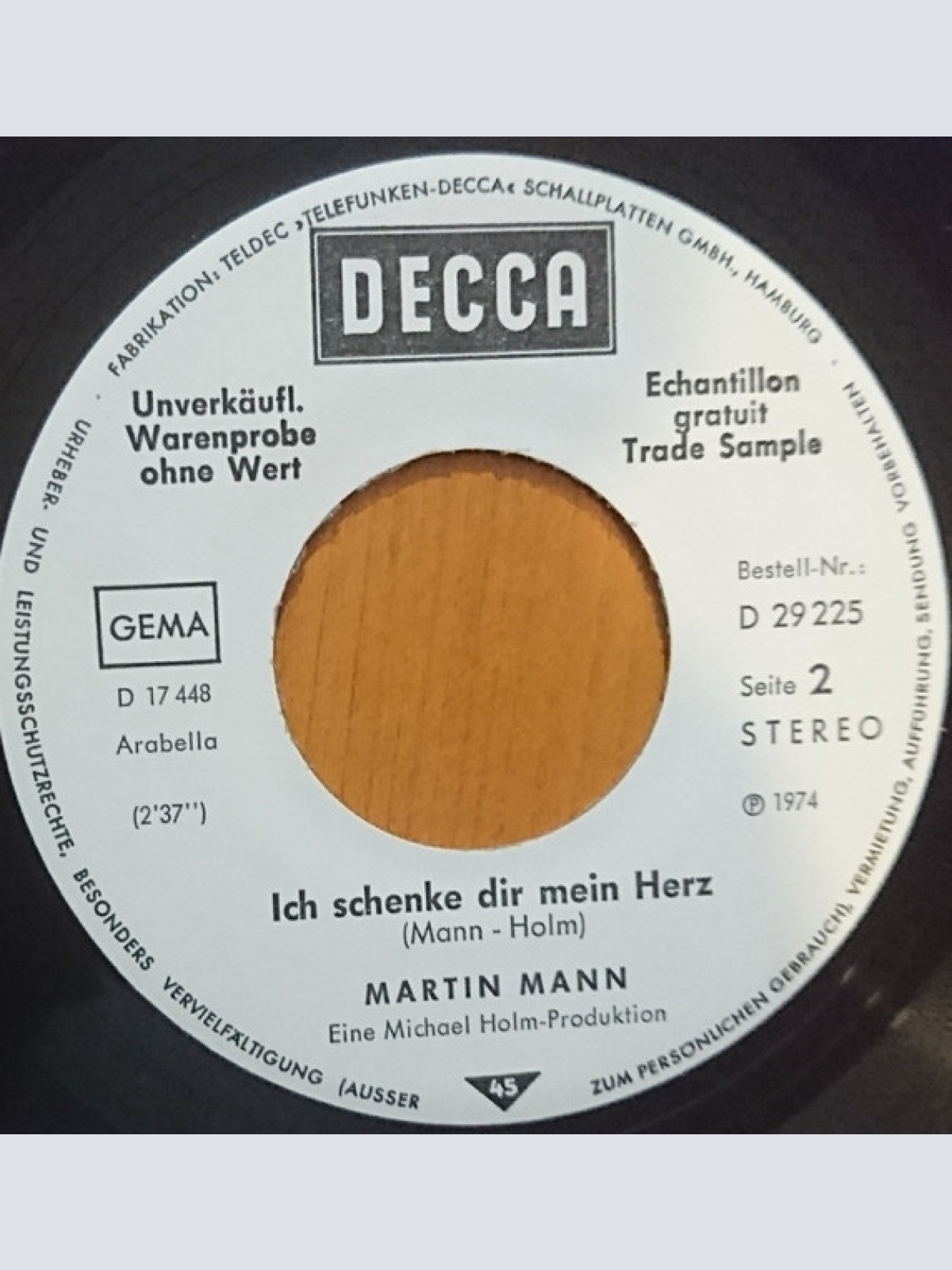 Vinyl / Martin Mann - Alle Menschen Wünschen Sich Ein Märchen