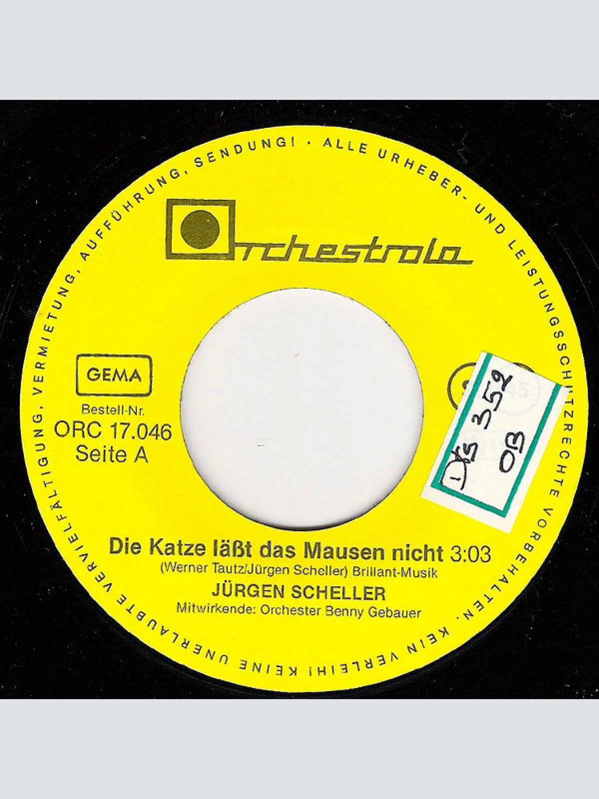 Vinyl / Jürgen Scheller - Die Katze Läßt Das Mausen Nicht